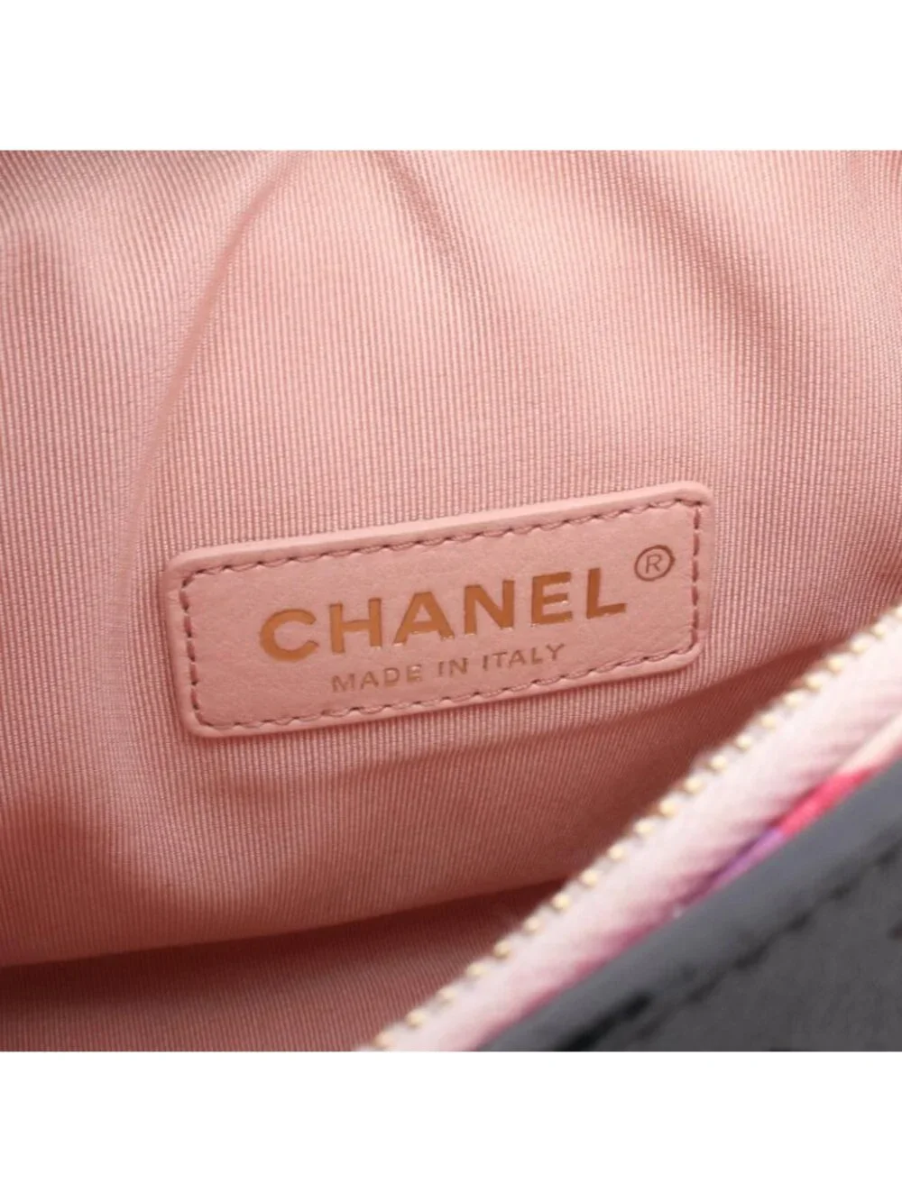 Chanel Shoulder Bag Perforated Black Lambskin Flap Chain